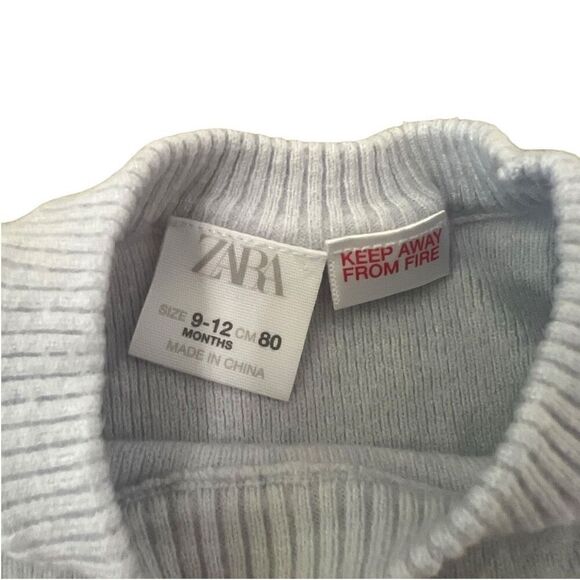 Zara Baby Knit Ruffle Shoulder Crew Neck Pullover Sweater Size 9-12 Months White - Picture 5 of 6